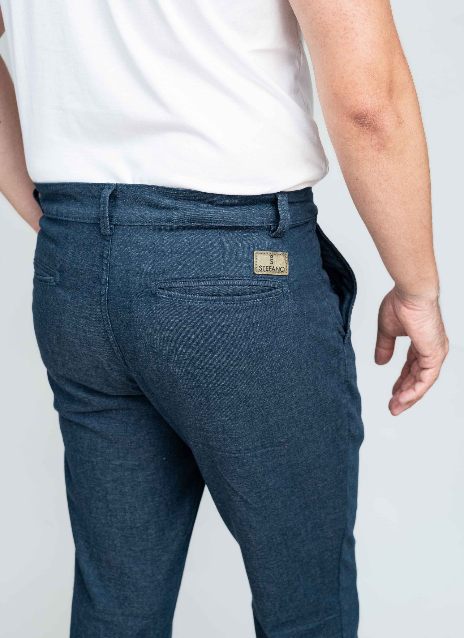 Calça Sarja Stefano Azul Marinho