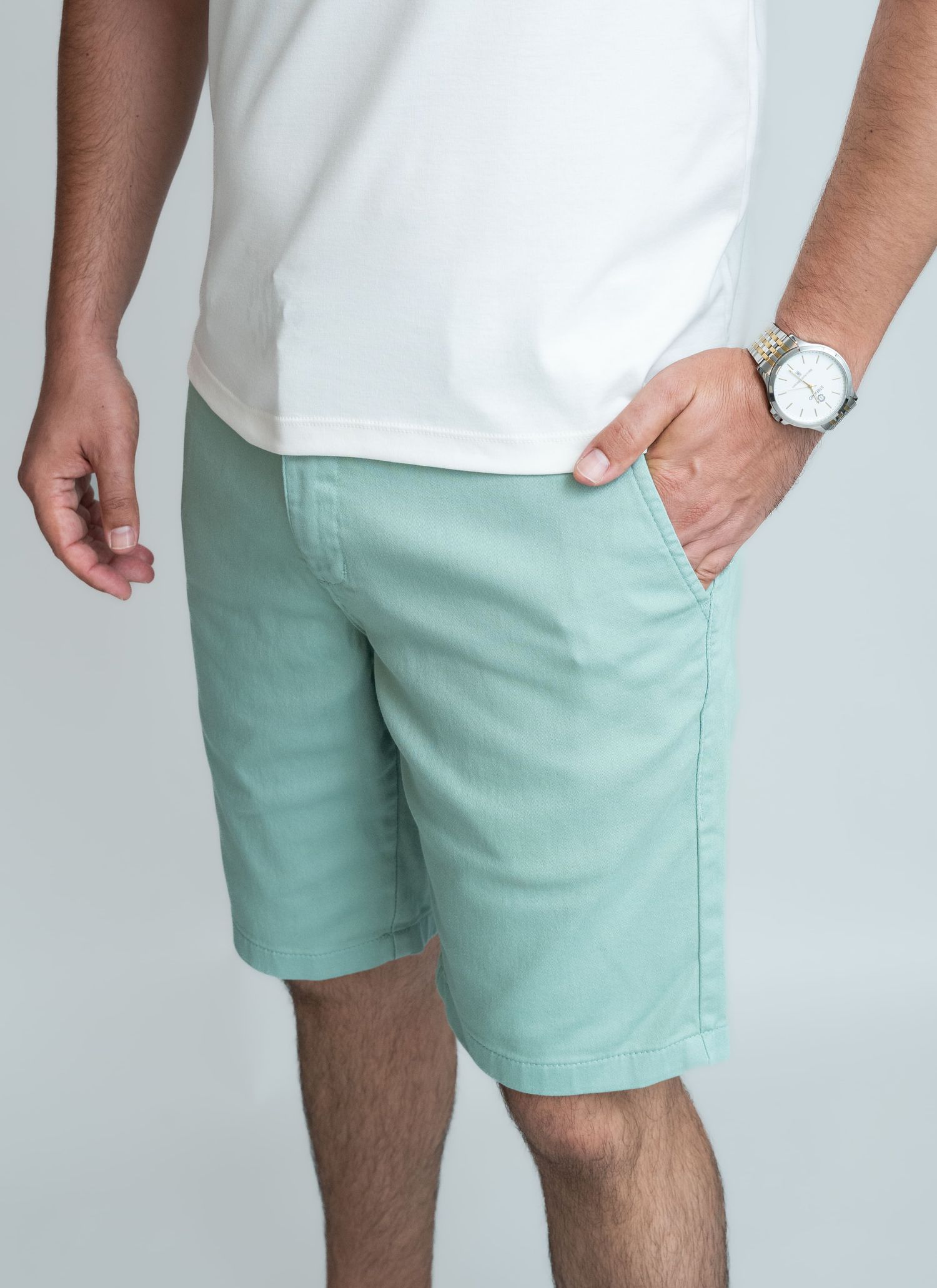 Bermuda Sarja Premium Stefano Verde Claro