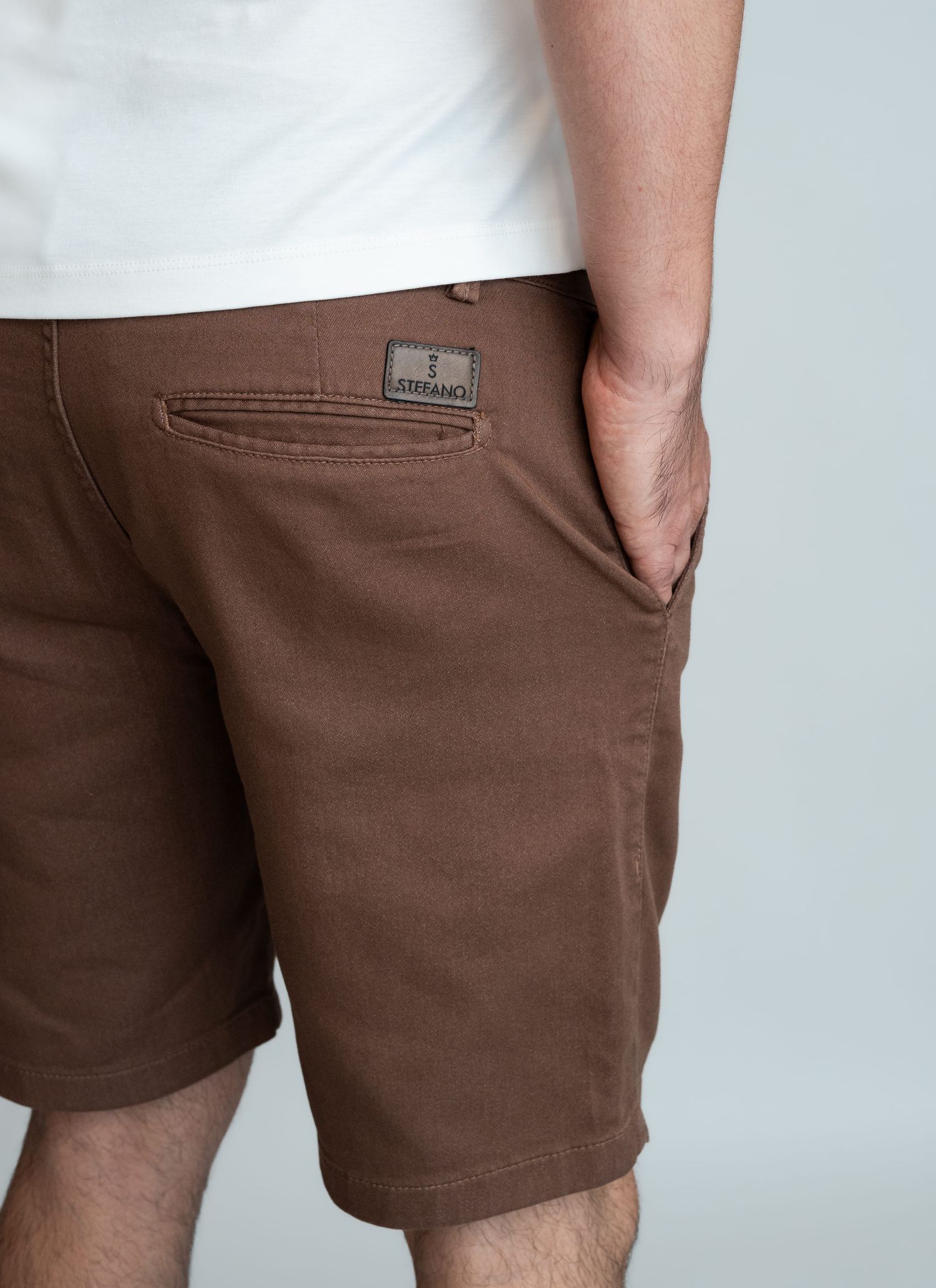 Bermuda Sarja Premium Stefano Marrom Expresso