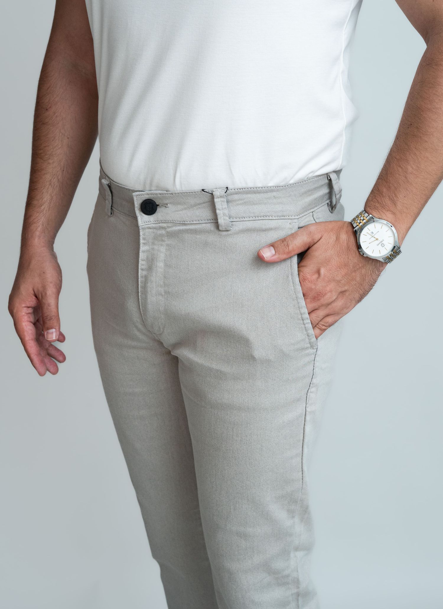Calça Sarja Tecnológica Stefano Areia