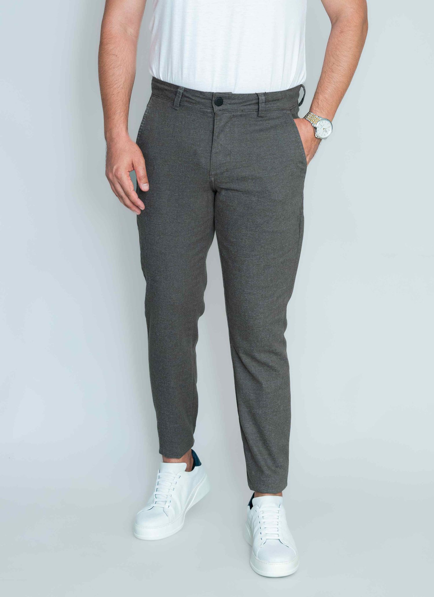 Calça Sarja Stefano Cinza Chum... - Stefano Store