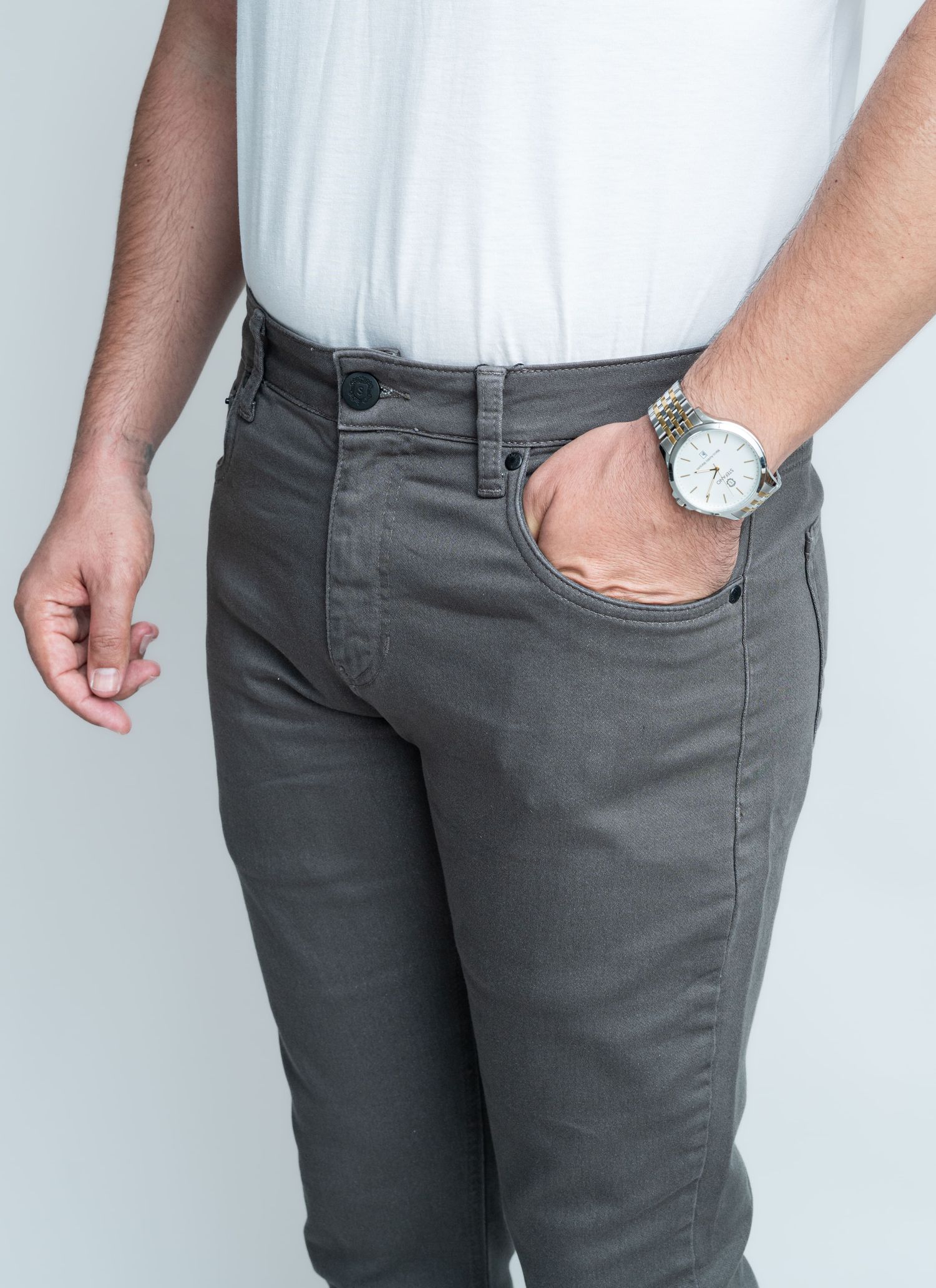 Calça Sarja Premium Stefano Verde Oliva