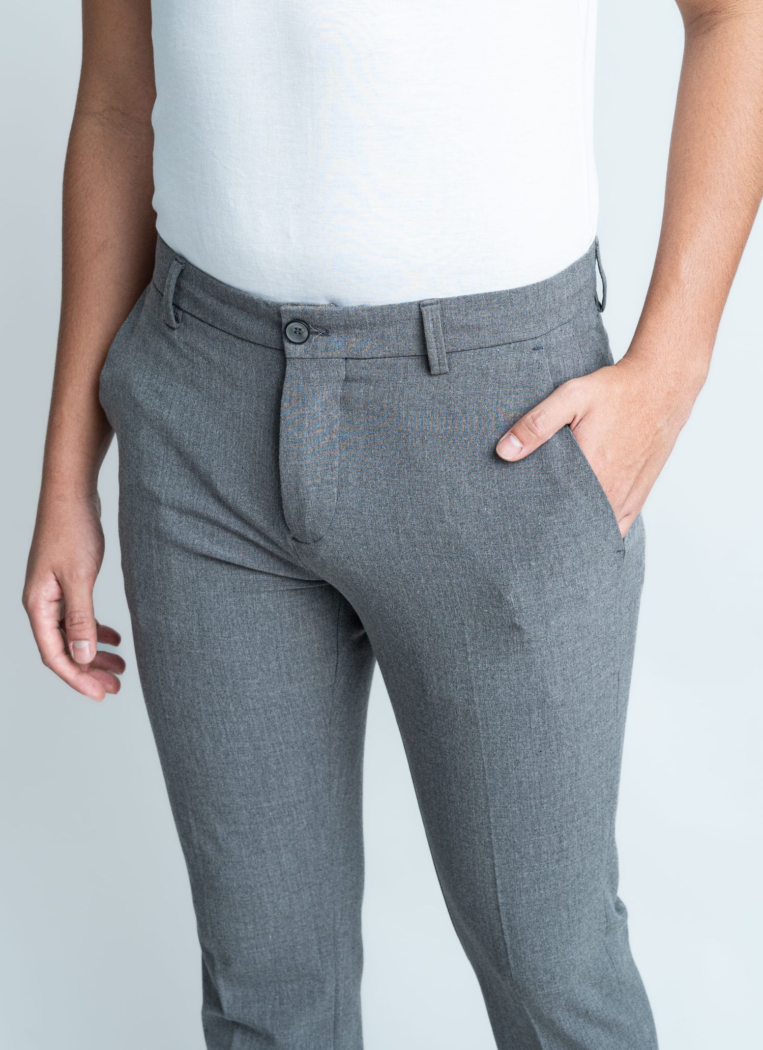 Calça Alfaiataria Confort Stefano Cinza