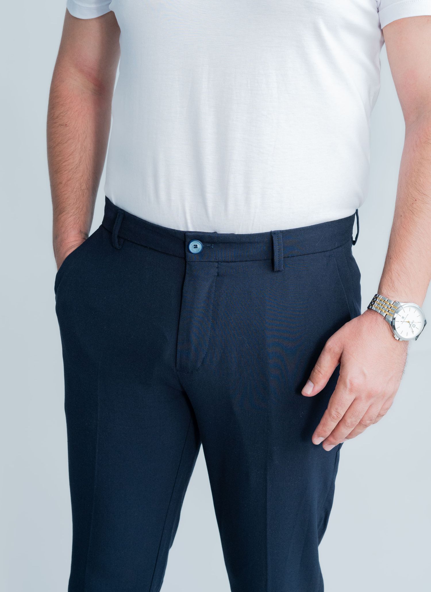Calça Alfaiataria Confort Stefano Azul Marinho