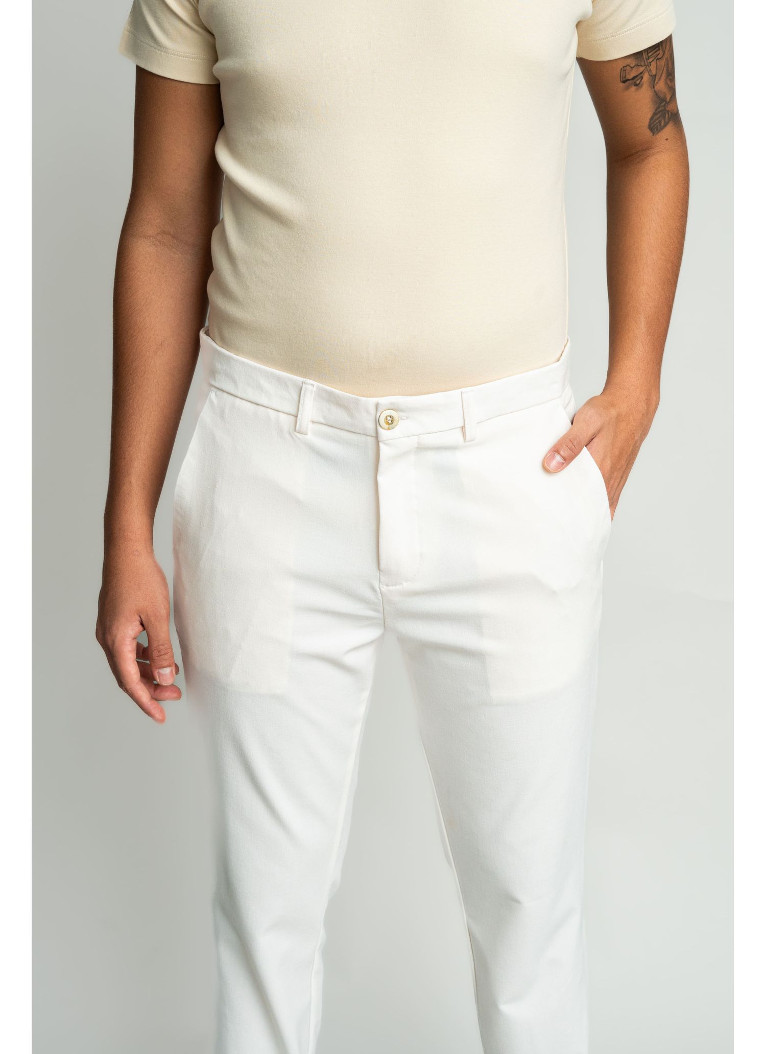 Calça Alfaiataria Confort Stefano Off White