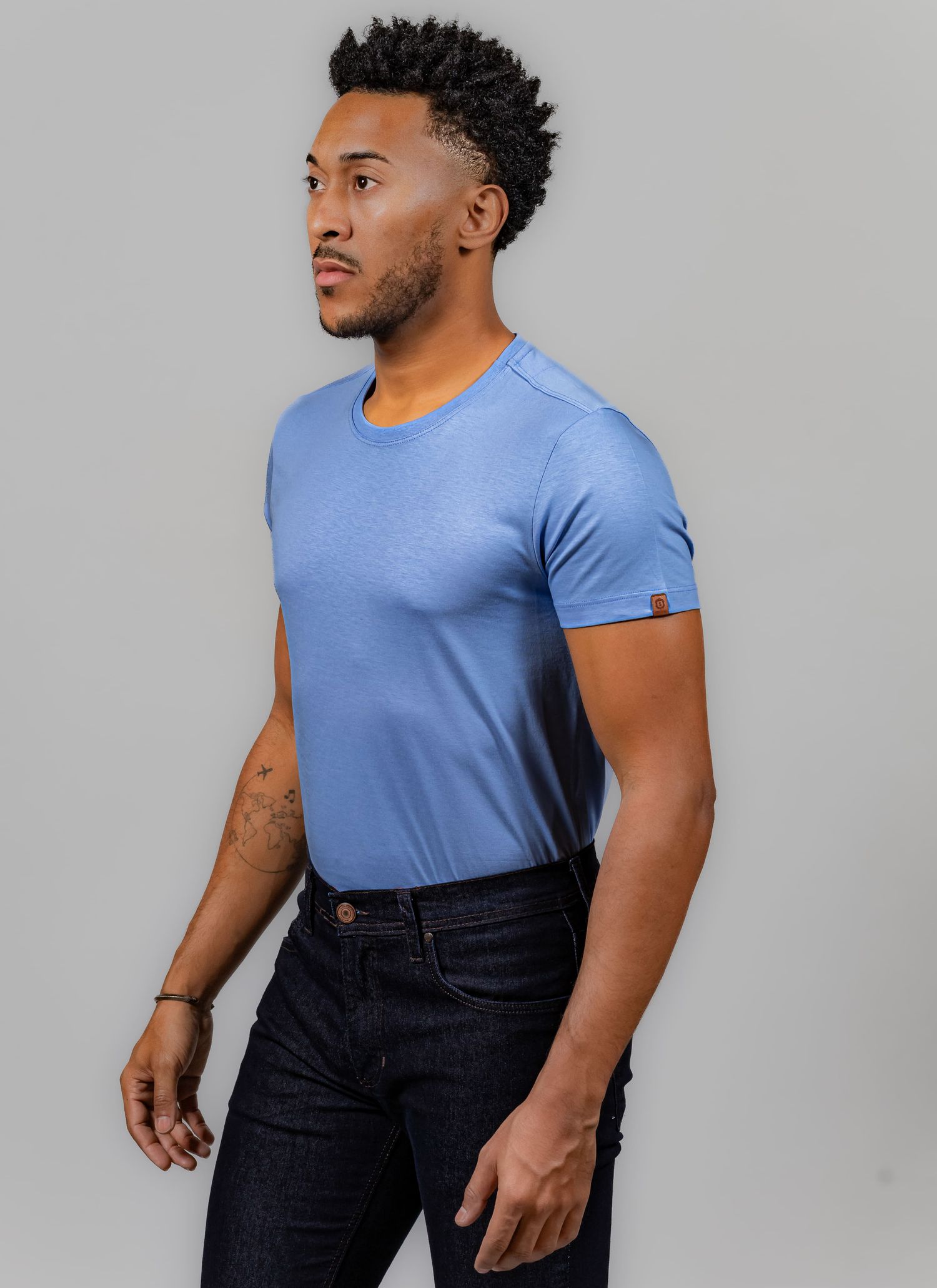 T-Shirt Pima Stefano Azul Claro 
