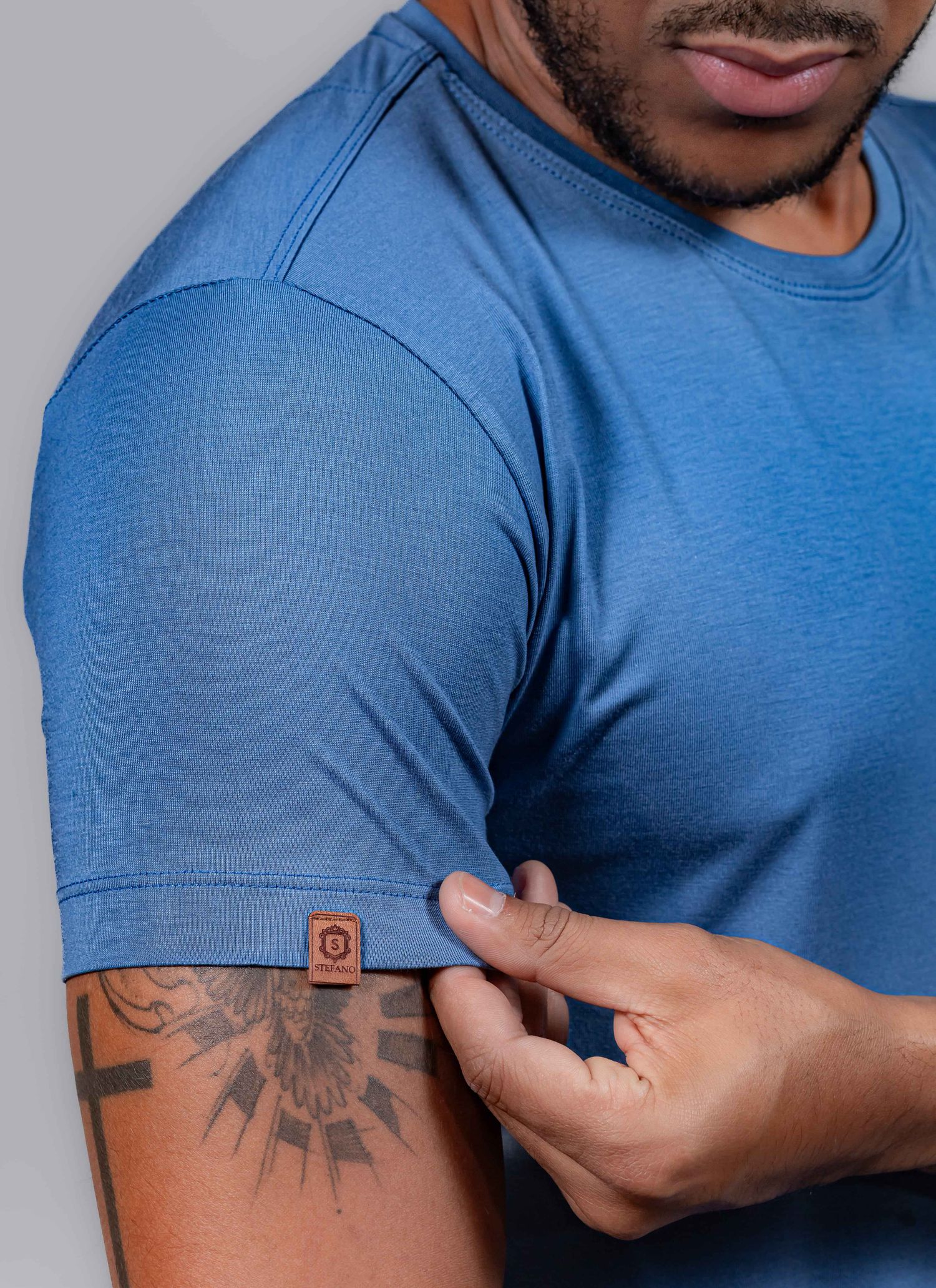 T-Shirt PIma Stefano Azul Petróleo
