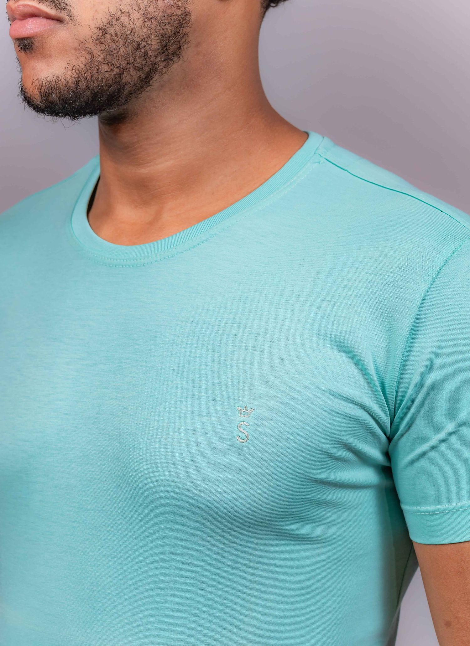 T-Shirt Pima Stefano Verde Água