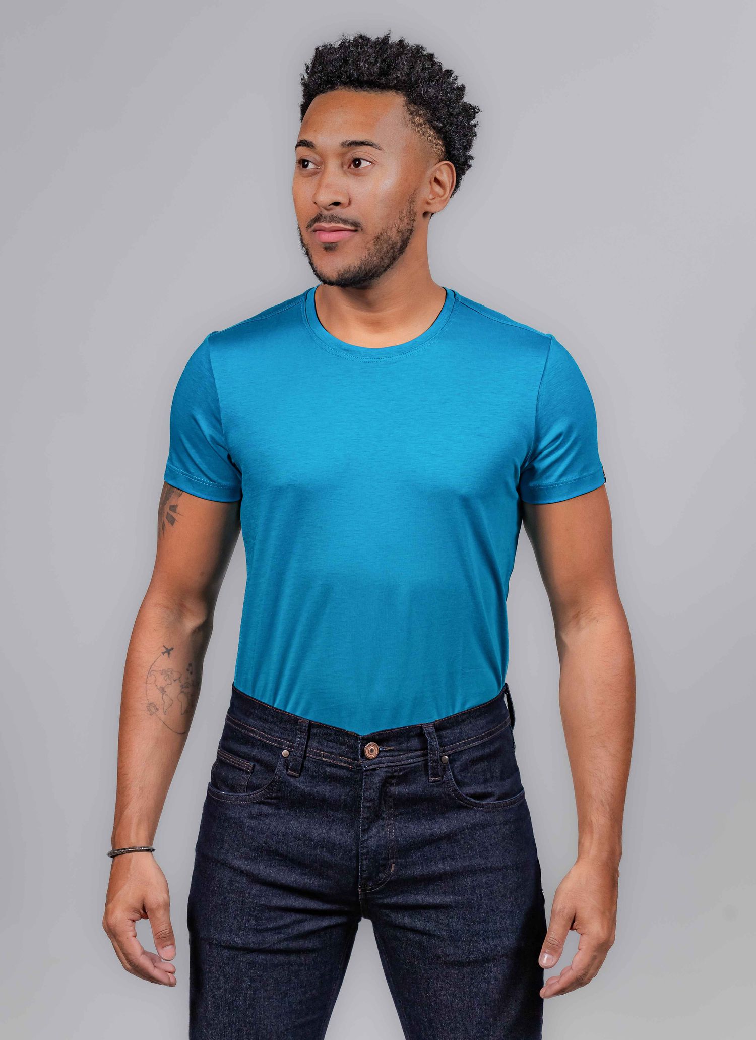 T-Shirt Pima Stefano Turquesa - Stefano Store