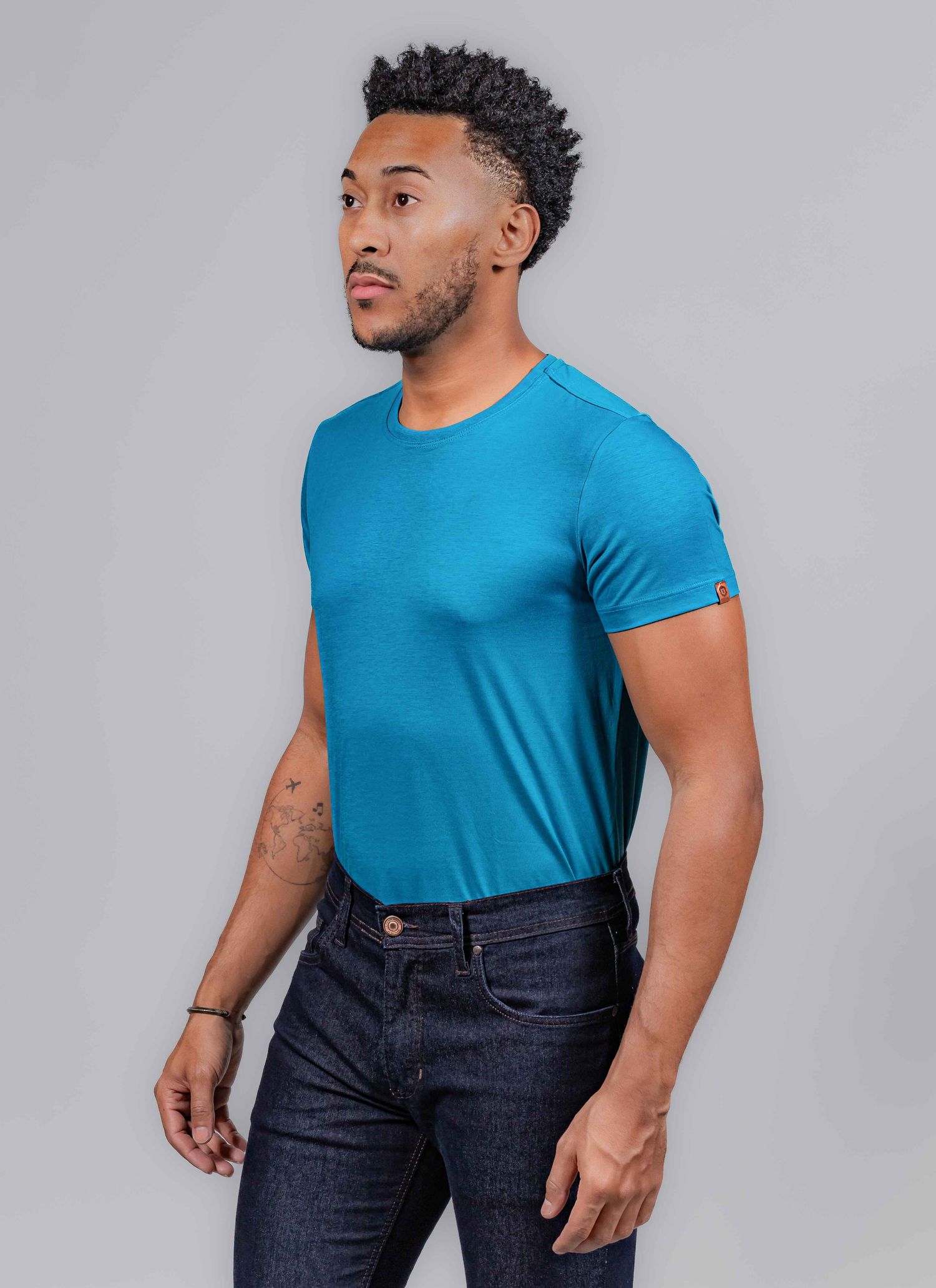 T-Shirt Pima Stefano Turquesa