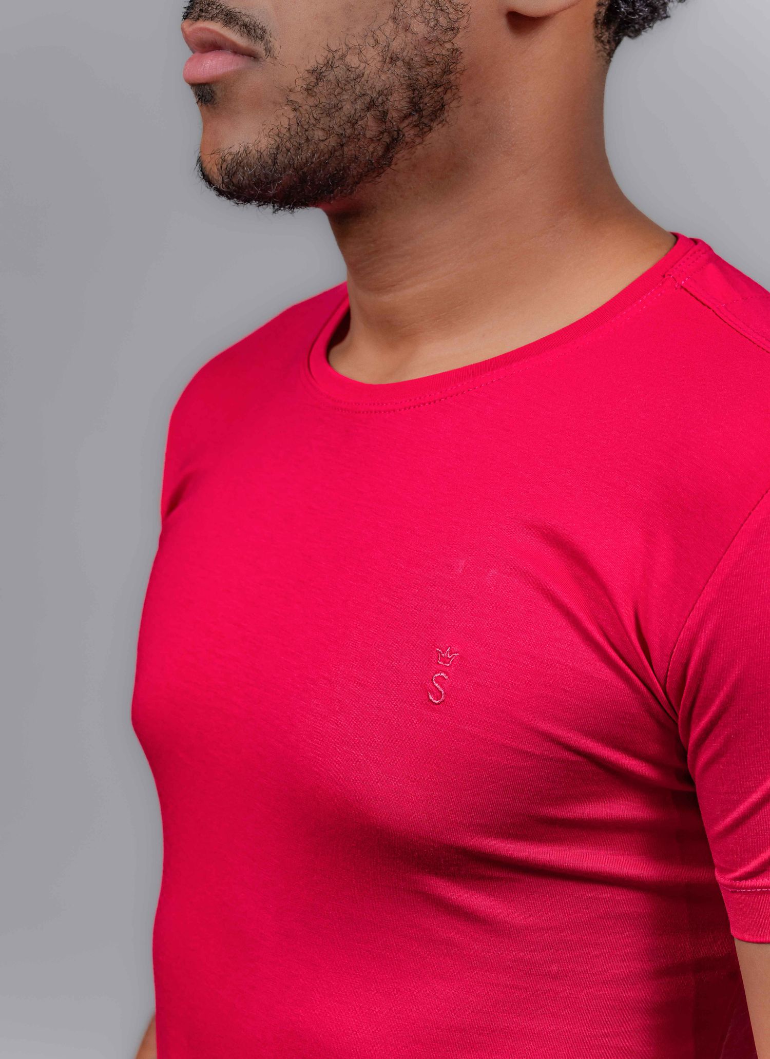 T-Shirt Pima Stefano Rosa Avermelhado