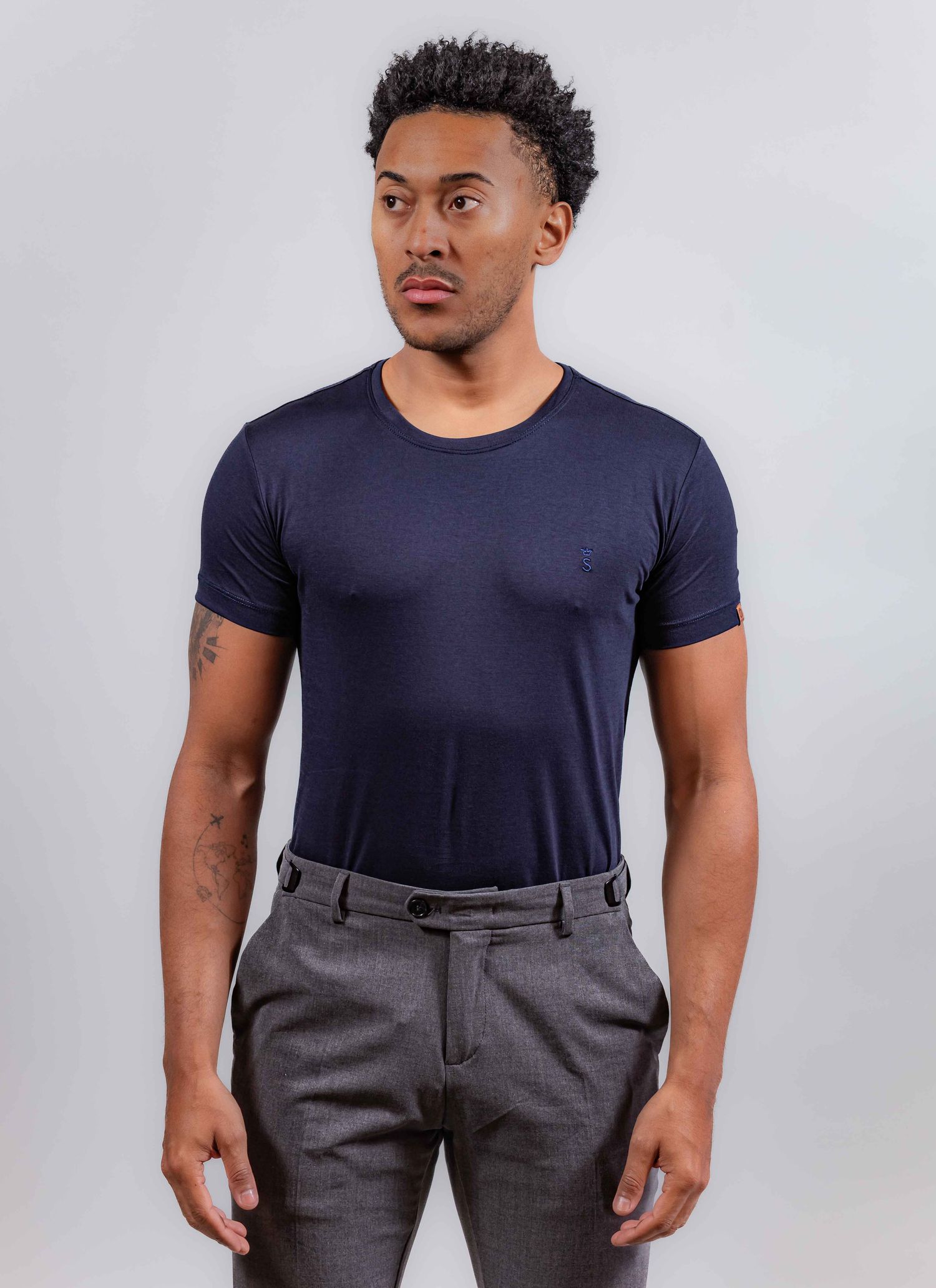 T-Shirt Pima Stefano Azul Mari... - Stefano Store