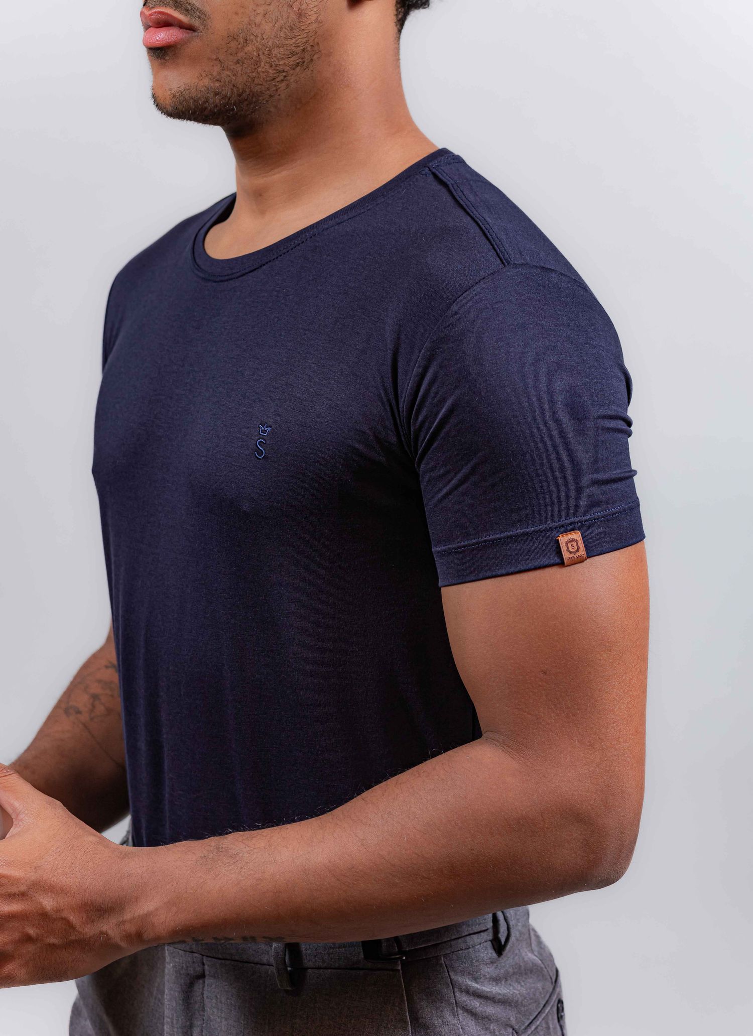 T-Shirt Pima Stefano Azul Marinho