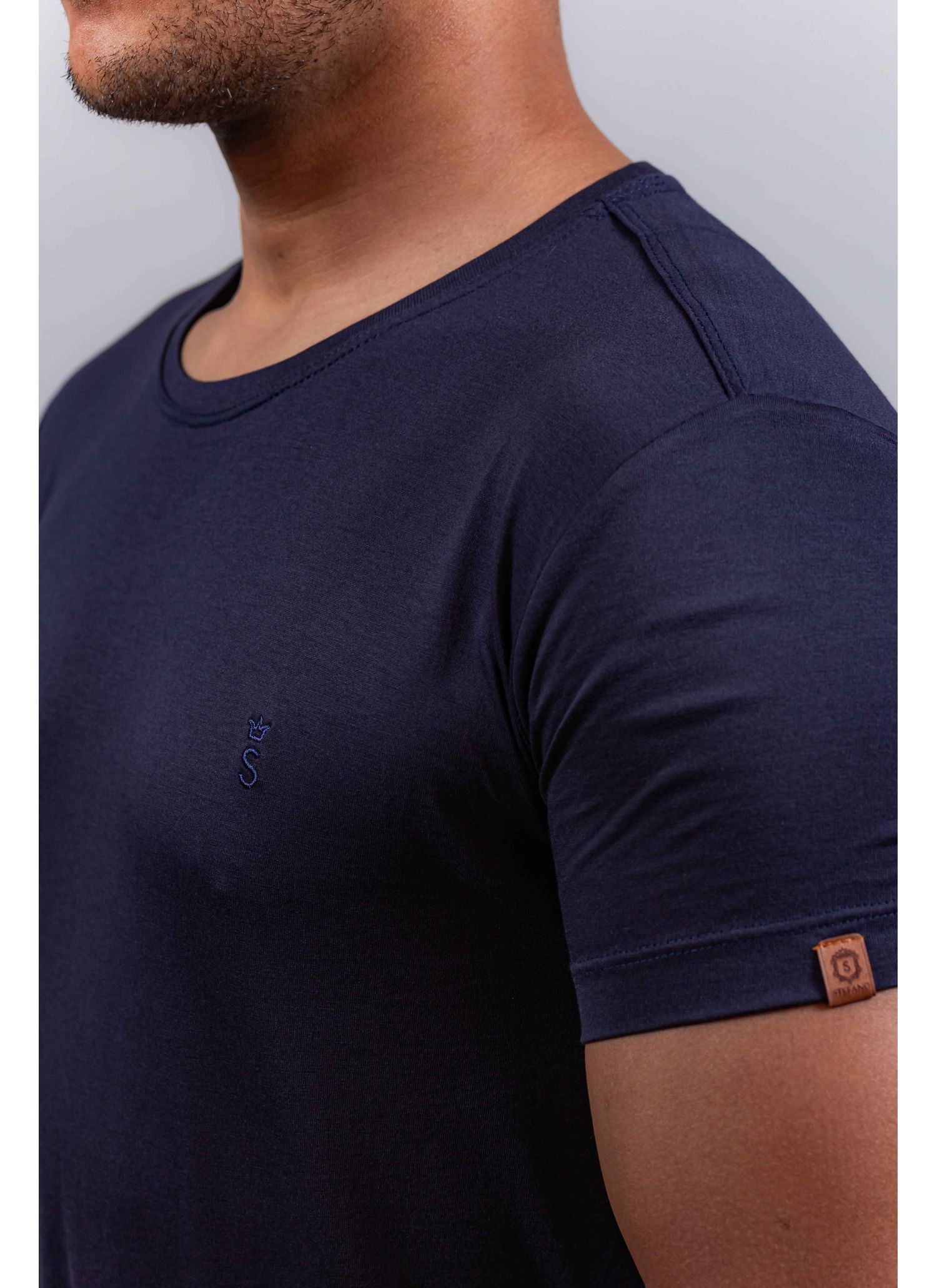 T-Shirt Pima Stefano Azul Marinho