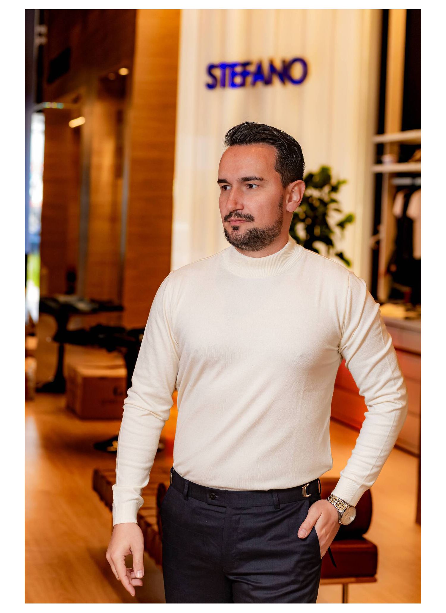 Suéter Gola Alta Stefano Off-White