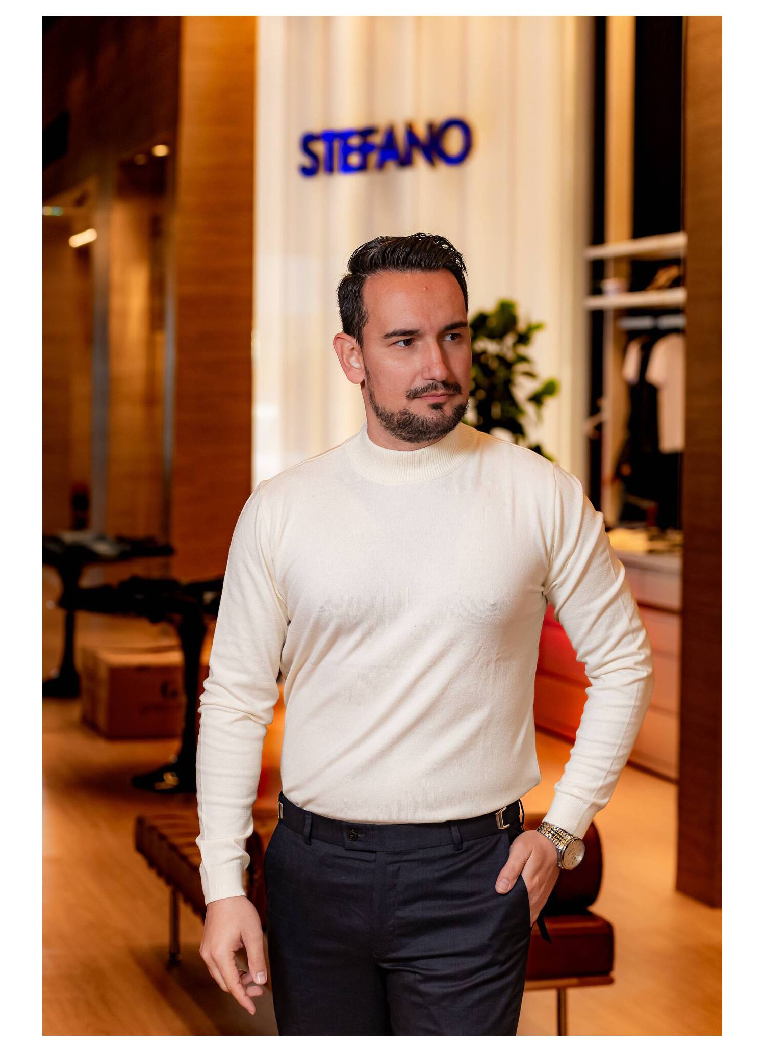 Suéter Gola Alta Stefano Off-White