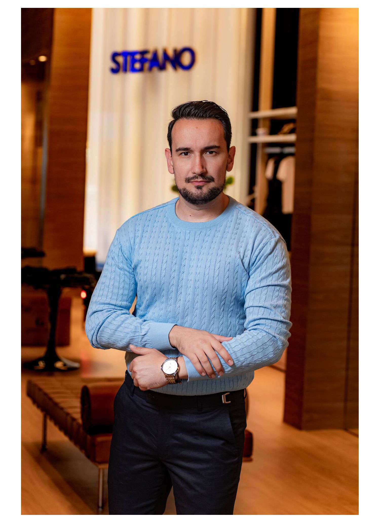 Tricot Texturizado Stefano Azul 