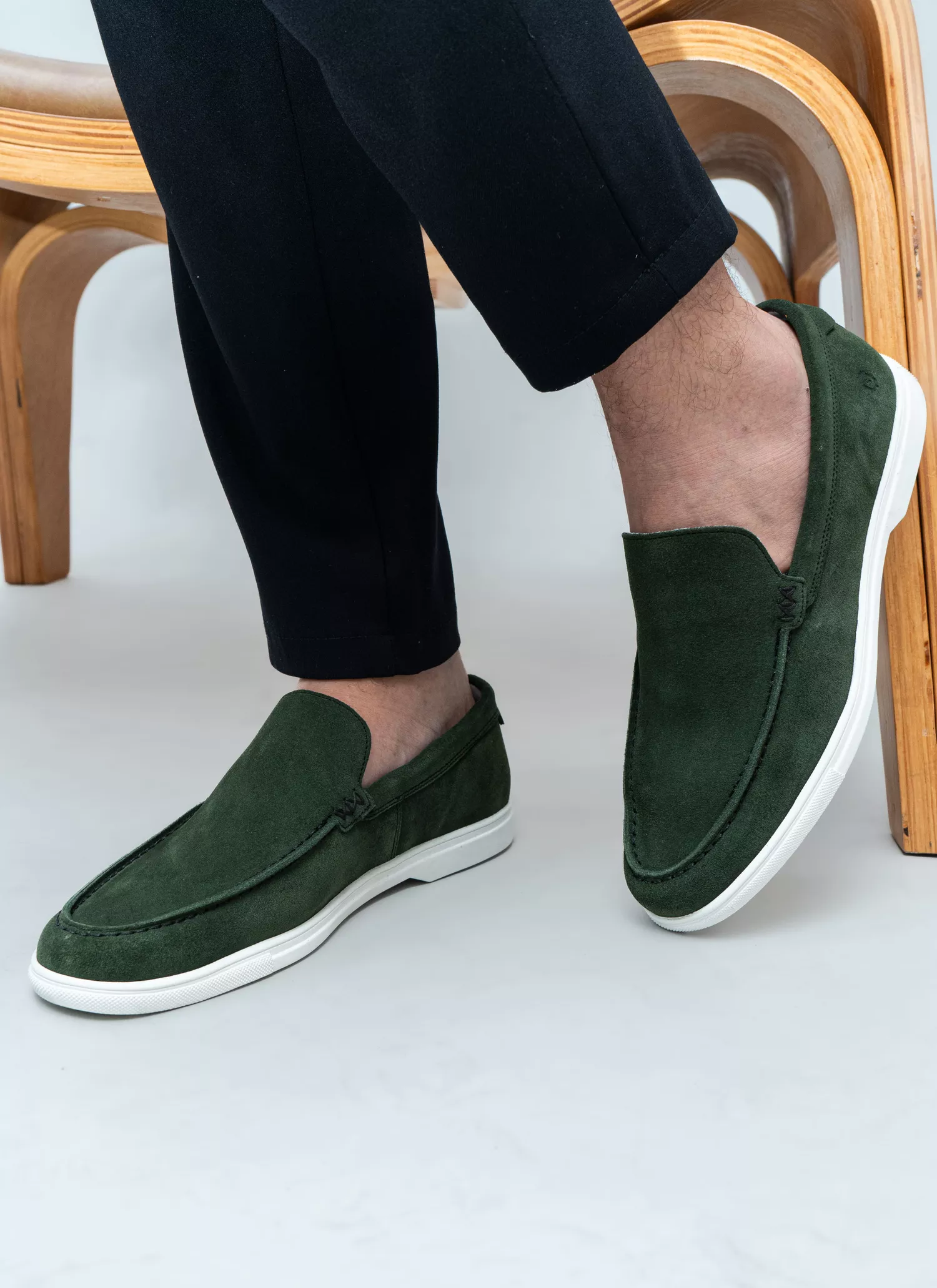 Mocassim Camurça Prime Walk Stefano Verde Musgo | Stefano Store