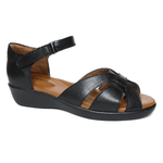 Sandália Comfort Esporão em Couro Legítimo - 190003 - Preto PRETO