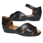 Sandália Comfort Esporão em Couro Legítimo - 190003 - Preto PRETO