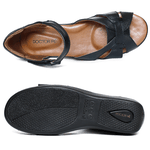 Sandália Comfort Esporão em Couro Legítimo - 190003 - Preto PRETO