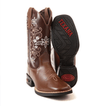 Bota Feminina Texana Café Couro DIfranca - 6170