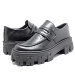 Sapato Mocassim Tratorado Briggite Estilo Veggie Preto