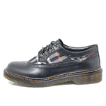 Sapato Oxford Estilo Veggie Rolly Xadrez Preto