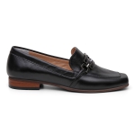 Sapato Social Feminino em Couro com fivela cor Preto