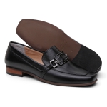 Sapato Social Feminino em Couro com fivela cor Preto