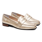 Sapato Social Feminino em Couro cor Dourado