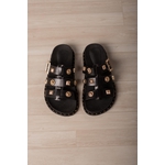 Sandália Rasteira Papete Aplicações_718- Preto