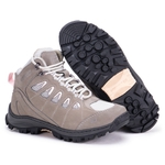 Bota Anti-Torção Adventure Feminino 100% Couro ref Aspen Concreto