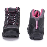 Bota Anti-Torção Adventure Feminino 100% Couro ref Aspen Preto/Rosa