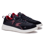 Sapatênis Masculino 100% Couro Gogowear Cabana Preto/Vermelho