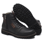 Bota Casual Masculina Gogowear 100% Couro ref Explorer Preto