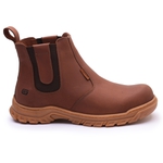 Bota Chelsea Casual Masculina Gogowear 100% Couro ref Forest cor Terra