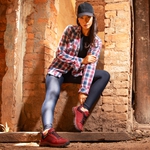 Tênis Segurança EPI/C.A Gogowear Feminino 100% Couro ref Kiev Bordô