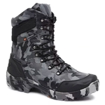 Bota Coturno Militar Epi CA Gogowear 100% Couro ref Bope cor Camuflado Chumbo