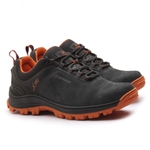 Tenis Anti-Torção Segurança EPI CA Gogowear 100% Couro ref Hard Cinza - Laranja