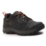 Tenis Anti-Torção Segurança EPI CA Gogowear 100% Couro ref Hard Concreto - Cinza Preto