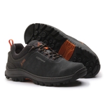 Tenis Anti-Torção Segurança EPI CA Gogowear 100% Couro ref Hard Concreto - Cinza Preto