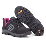 Tênis Segurança EPI/C.A Gogowear Feminino 100% Couro ref Kiev Preto / Lilás