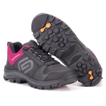 Tênis Segurança EPI/C.A Gogowear Feminino 100% Couro ref Kiev Preto / Rosa