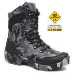 Bota Coturno Militar Epi CA Gogowear 100% Couro ref Bope cor Camuflado Chumbo
