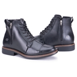 Bota Casual Masculina Gogowear 100% Couro ref Quebec Preto