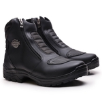 Bota Coturno Motocycle Gogowear 100% Couro ref Route 500 Motor cor Preto 