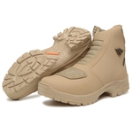 Bota Coturno Motociclista 100% Impermeável Gogowear 100% Couro ref Route Water Areia