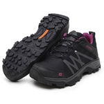 Bota Adventure Cano Curto WALKE-LOW Preto/Lilás – GogoWear 