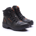 Bota Motorcycle Gogowear 100% Couro ref Shadow Preto - Preto - Laranja